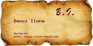 Bencz Ilona névjegykártya